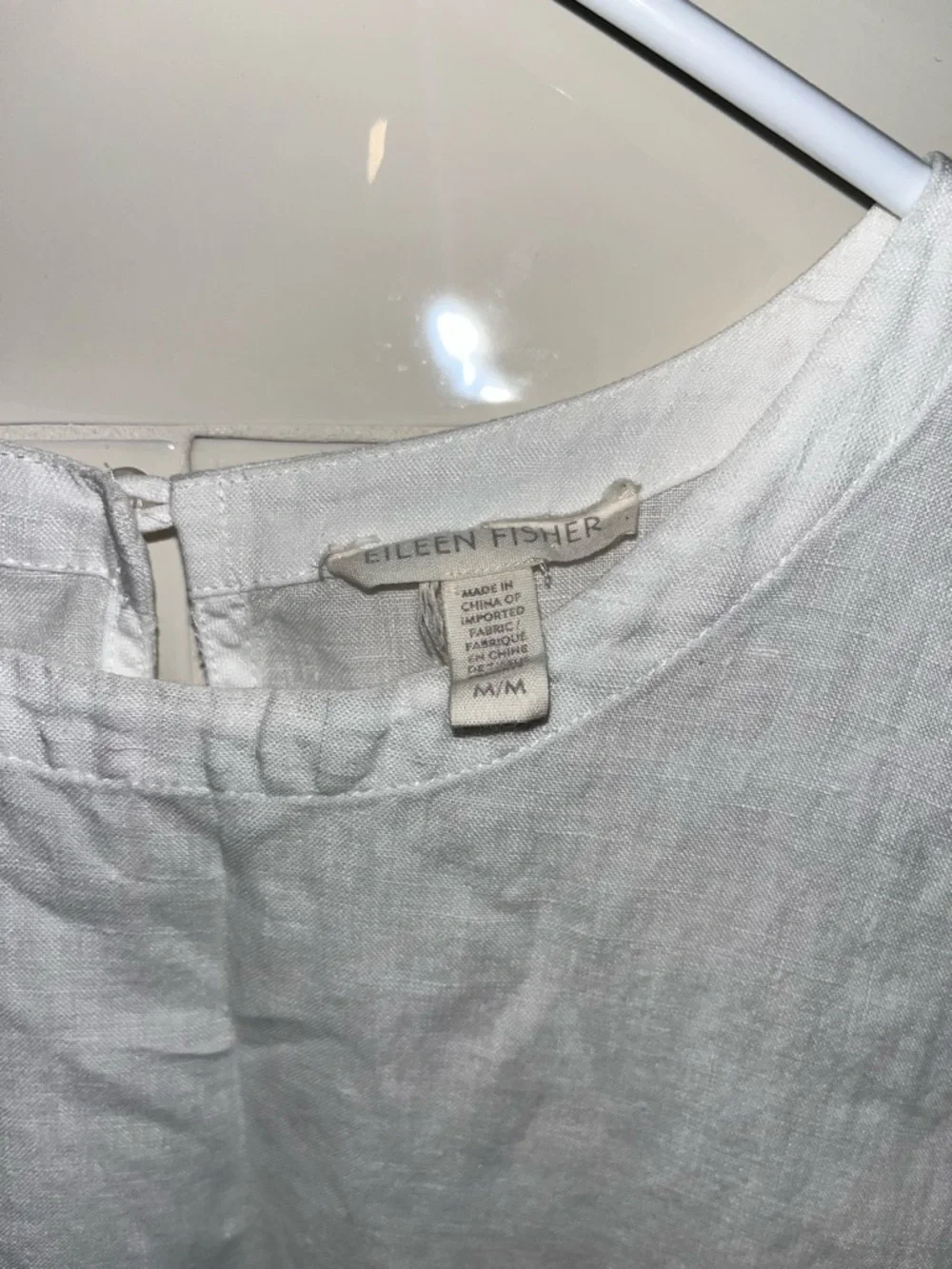 Eileen Fisher White Linen Shell Tank Sz Medium - Picture 4 of 6